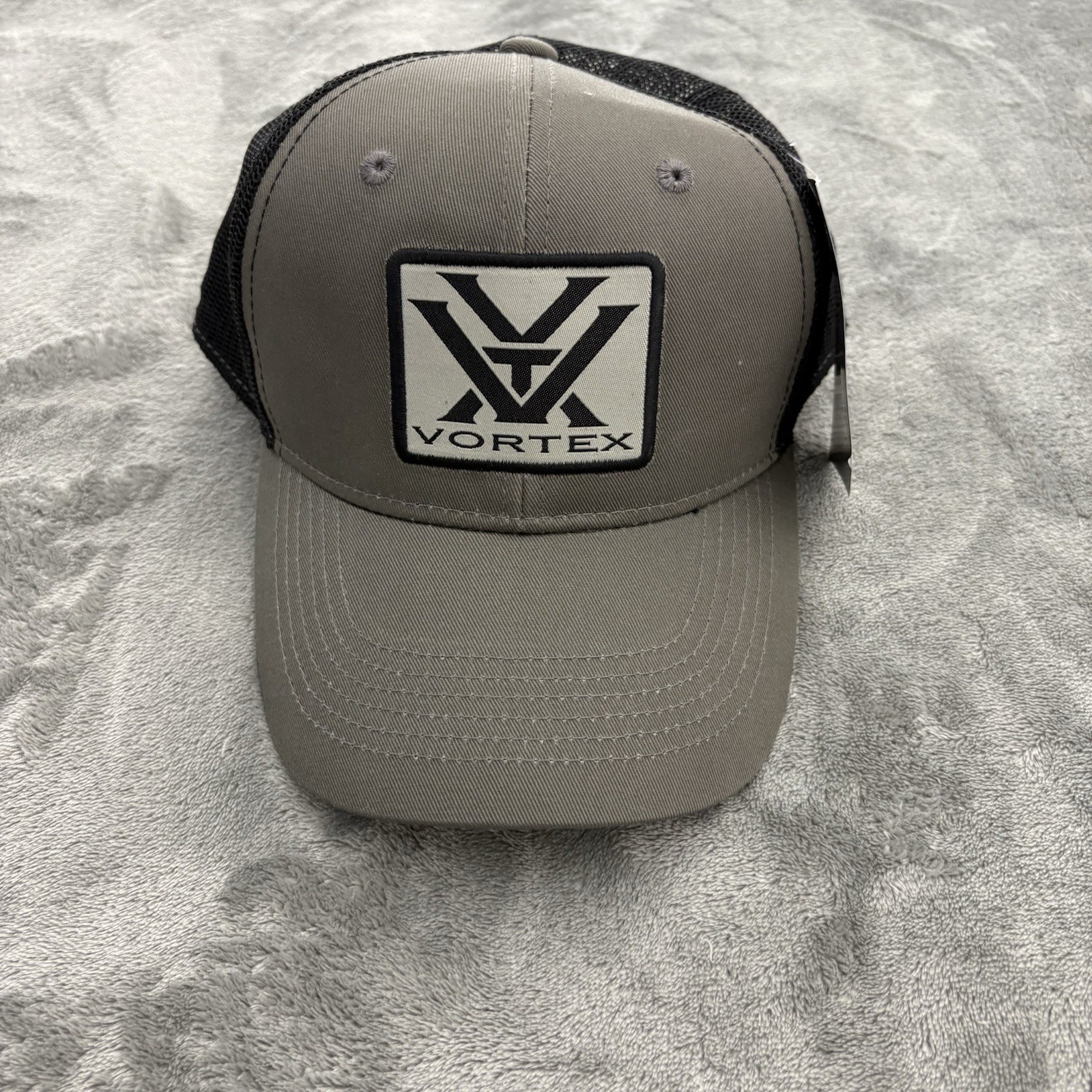 Vortex Optics Cap Hat Gray Black OSFM Mesh Back Trucker Snapback Shooting
