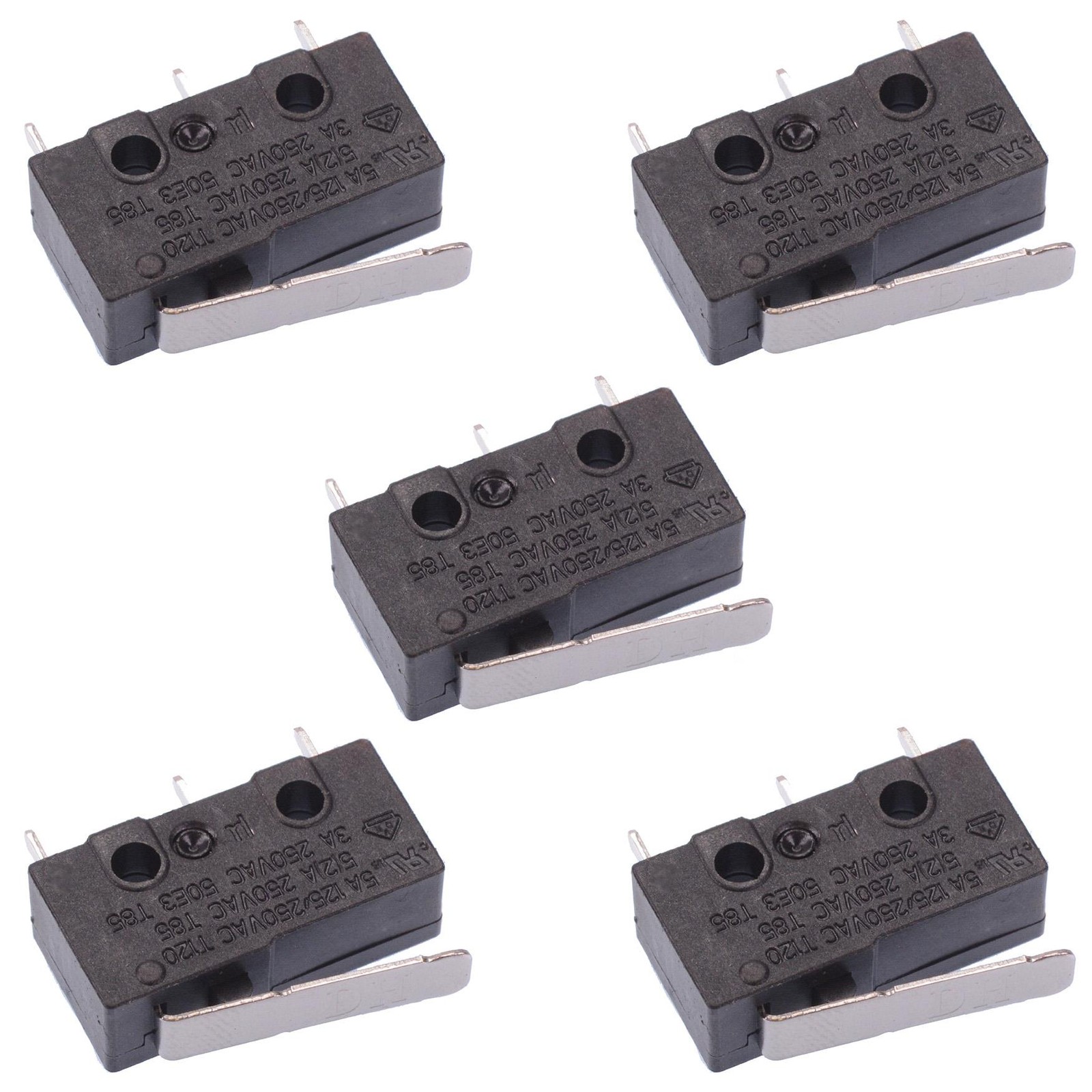 5 x 17mm Lever PCB V4 Miniature Microswitch SPDT 5A