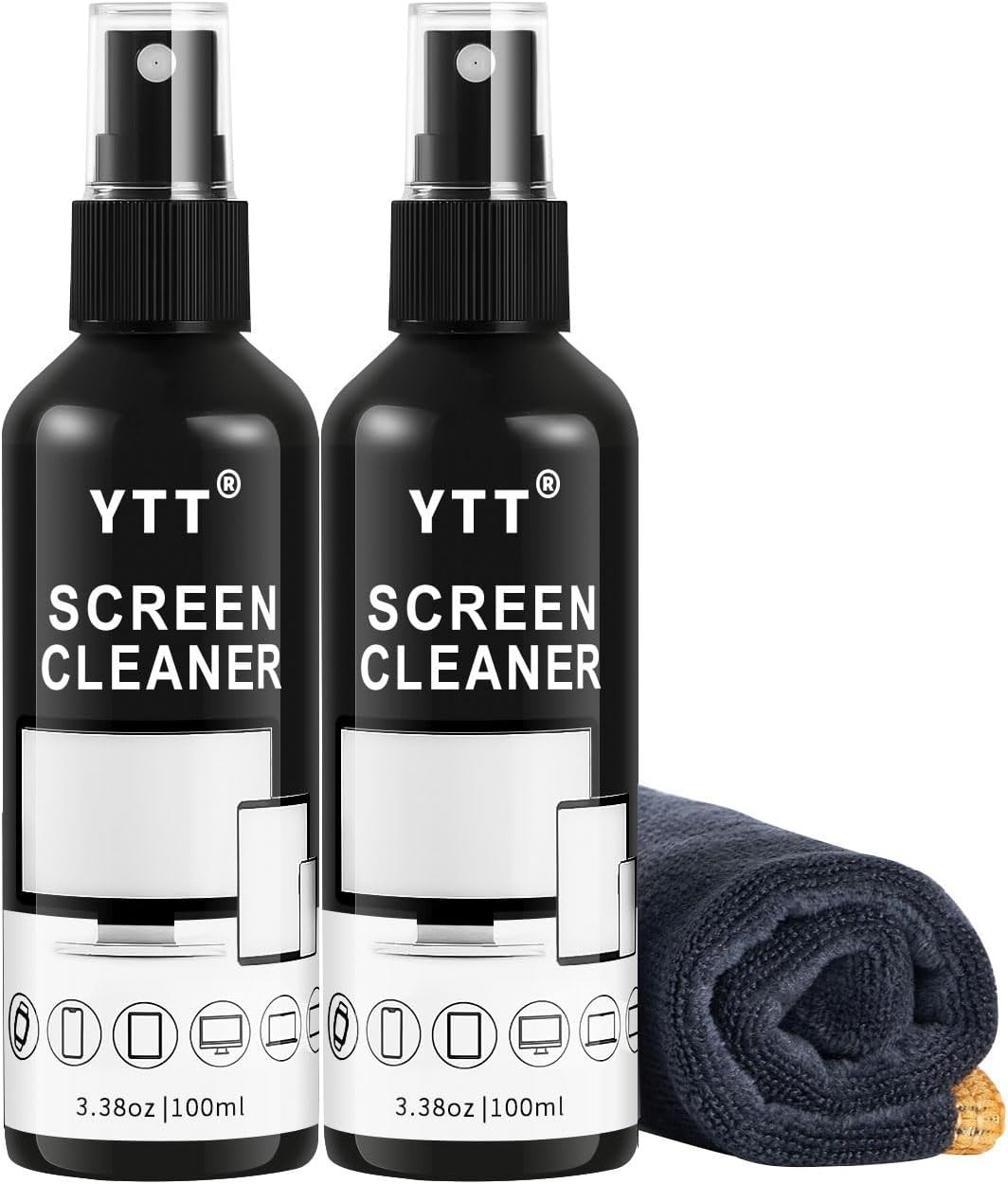 Screen Cleaner Spray Kit (2X) - TV Screen Cleaner Spray and Microfiber Cleaning