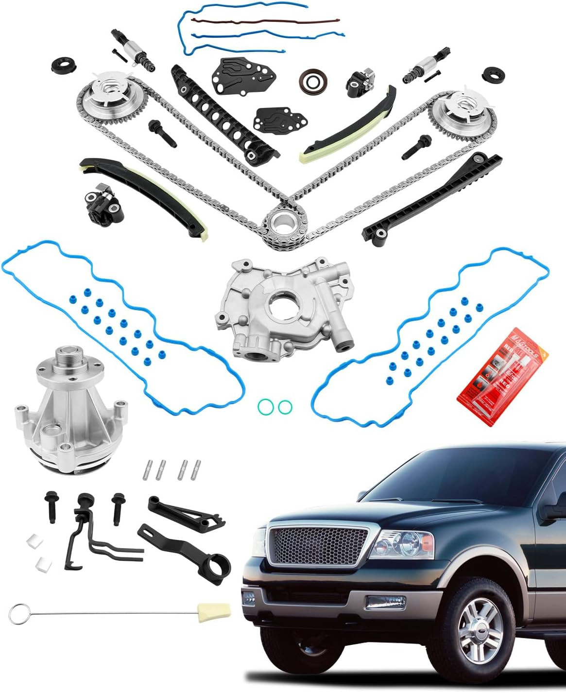 Timing Chain Kit 5.4L w Oil Water Pump 2004-11 Ford F-150 F-250 F-350 Expedition