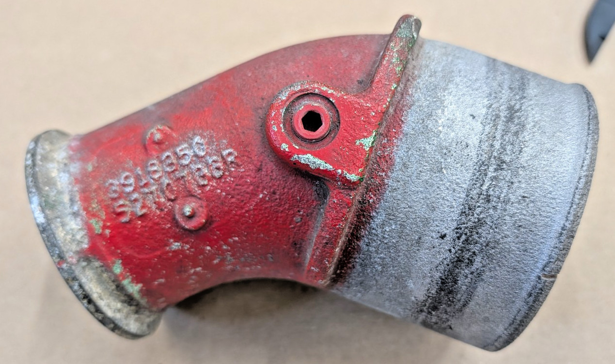 3918350 Cummins Turbo Neck Pipe Elbow To Air To Air 3 1/2 Tube ISB 6.7 6B 5.9