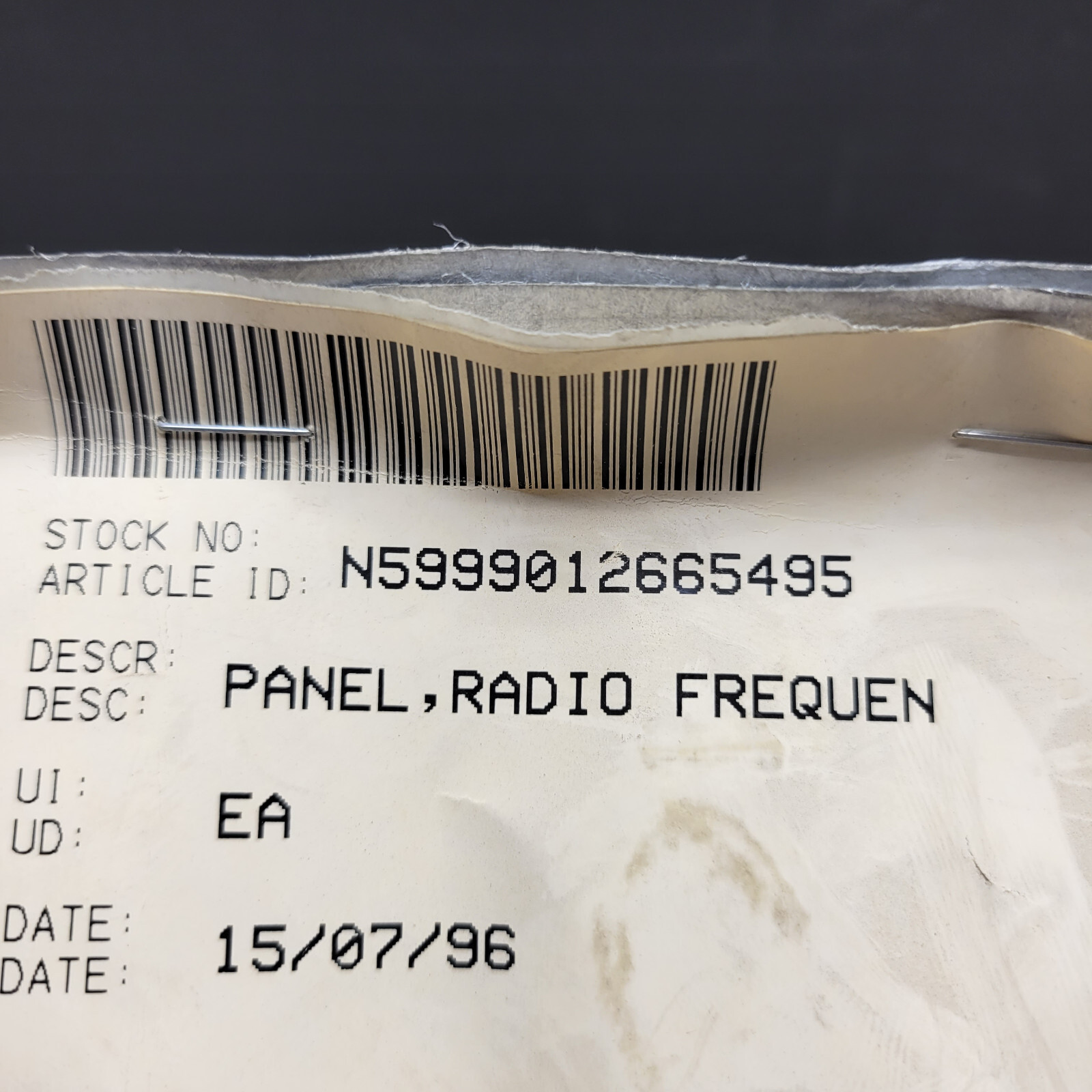 5999-01-266-5495 Radio Frequency/electromagnetic Interference Shield