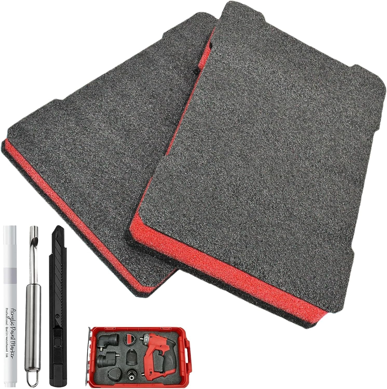 Milwaukee Packout Foam Inserts Tool Box Kit with DIY Tools and Cut-To-Fit Foam