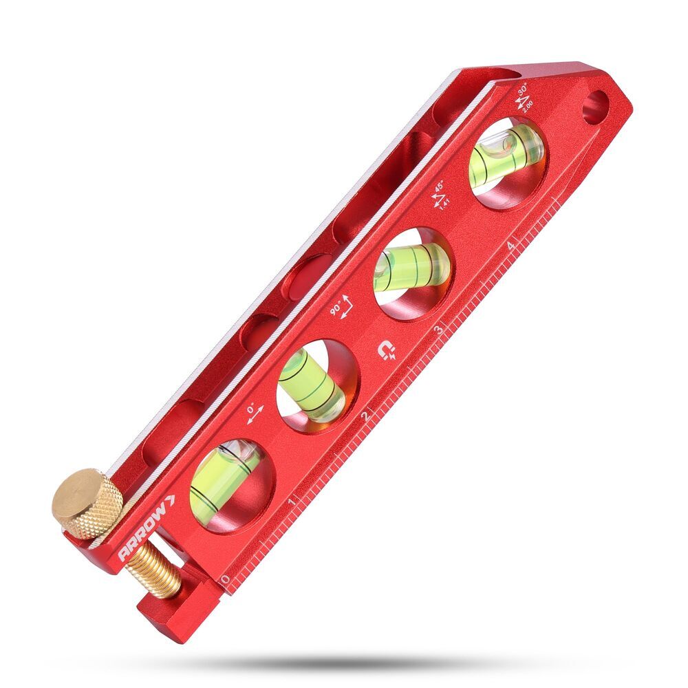 ARROW 6.3" Torpedo Level Magnetic Leveler 0°/30°/45°/90° Bubble Metric SAE Scale