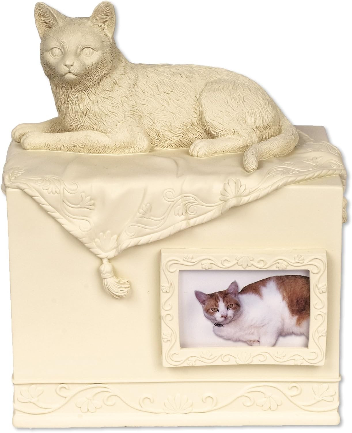 Comfy Hour 7.75" Porcelain Angel Star Pet Urn for Cat, Brown, Pet in Loving Memo