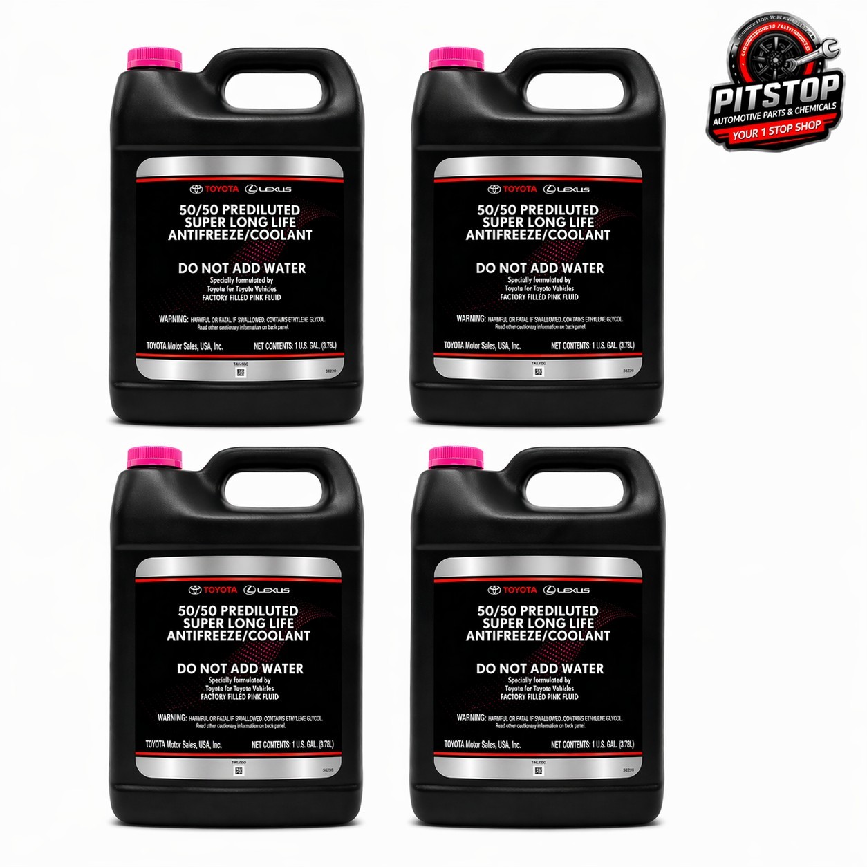 Toyota Pink X 4 Super Long Life Coolant Antifreeze 1 Gal 50/50 Prediluted OEM US