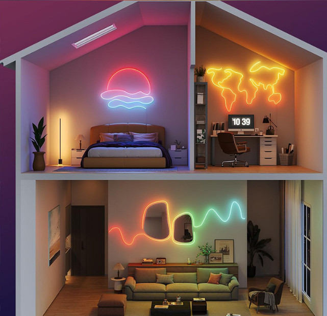 Smart LED Strip Lights Neon Rope Light with App/Remote Control Color Changing