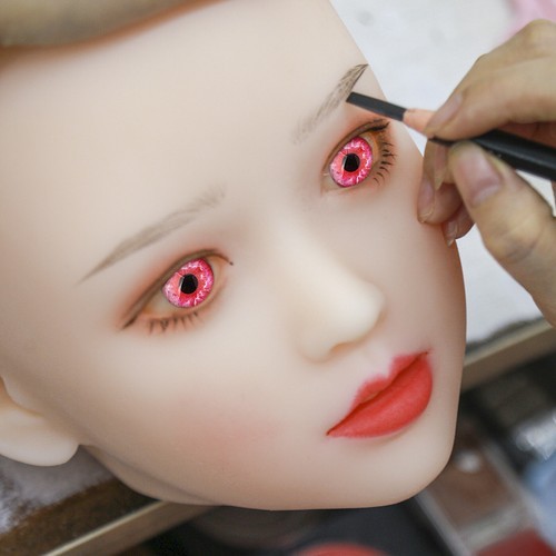 1Pair 33mm Red Half Round Acrylic Fake Eye for Reborn Baby Doll DIY Craft Making