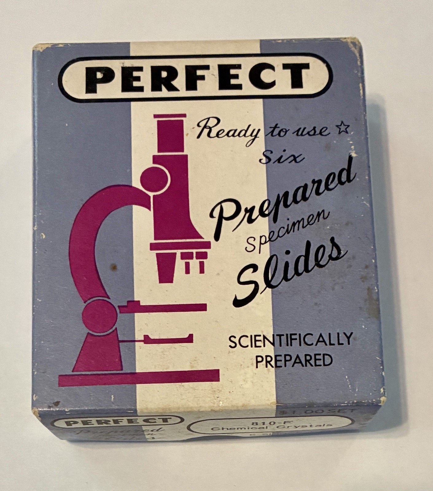 Vintage Perfect 810-F Chemical Crystals 6 Prepared Microscope Slides Japan