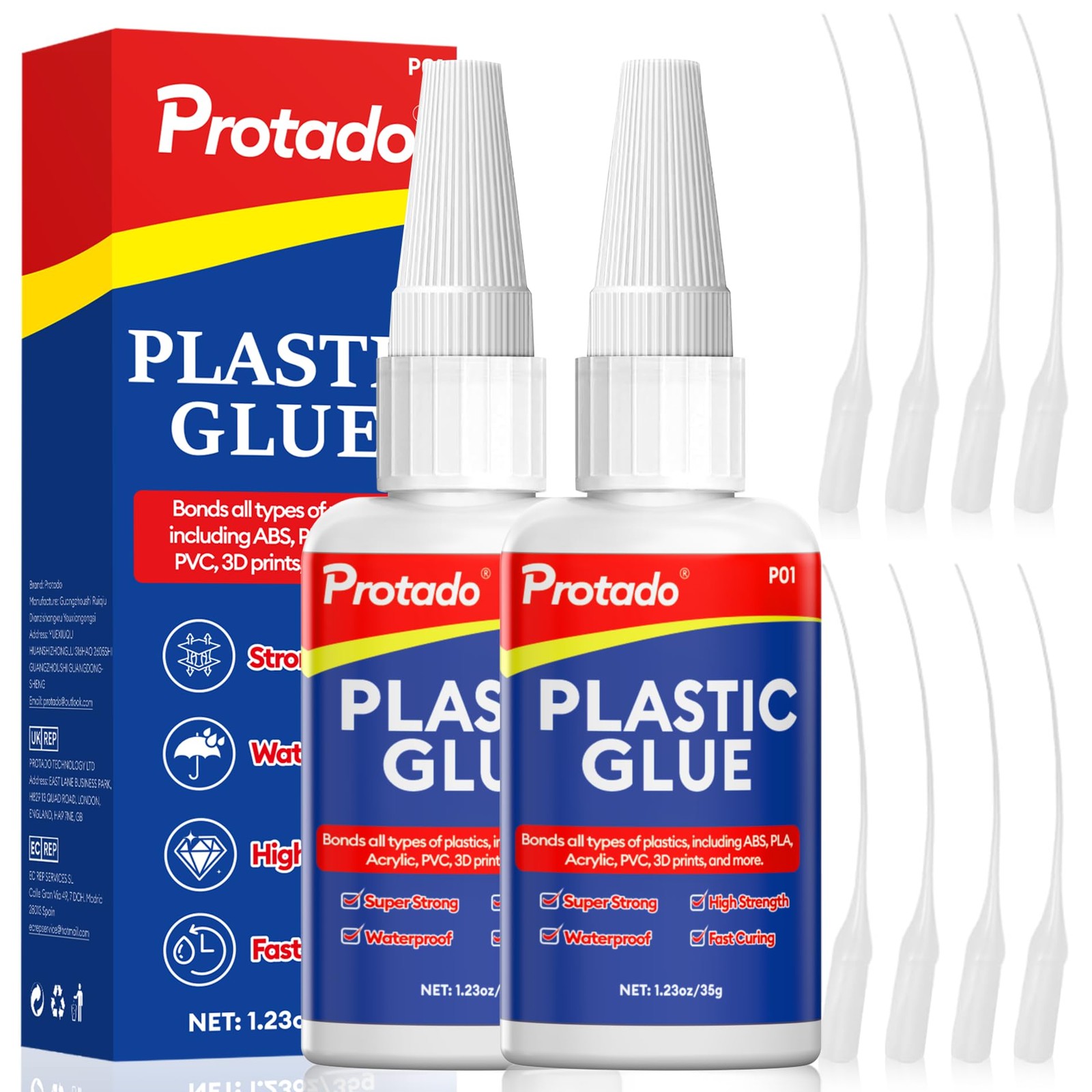 Protado Plastic Glue, 35g Heavy Duty Super Strong Clear clear