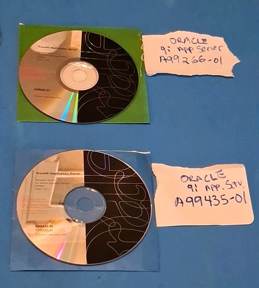 Oracle 9i Application Server 5 Disc Set Bundle SPARC Only A99266-69 + 1 extra Cd