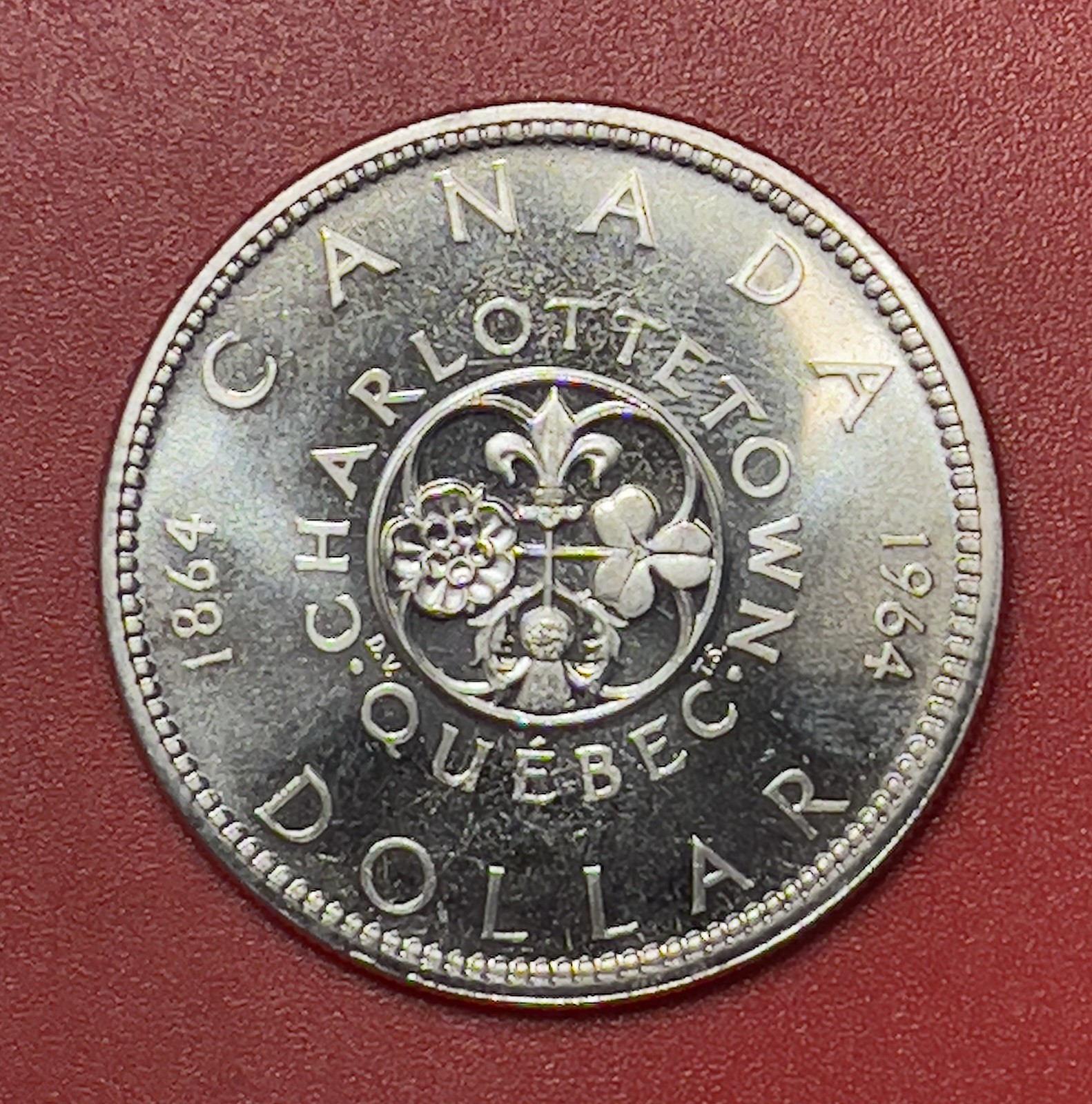 1964 Canada Silver Dollar, Uncirculated, Charlottetown Confederation.