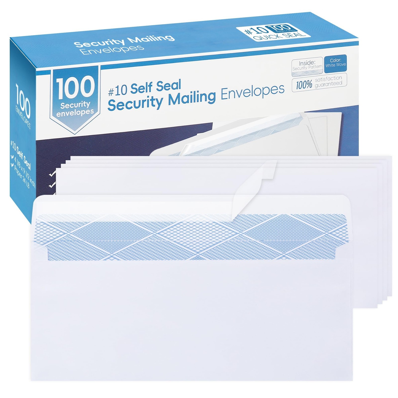 Yeplan 100PCS #10 Envelopes Letter Size Self Seal Business Envelopes No Windo...
