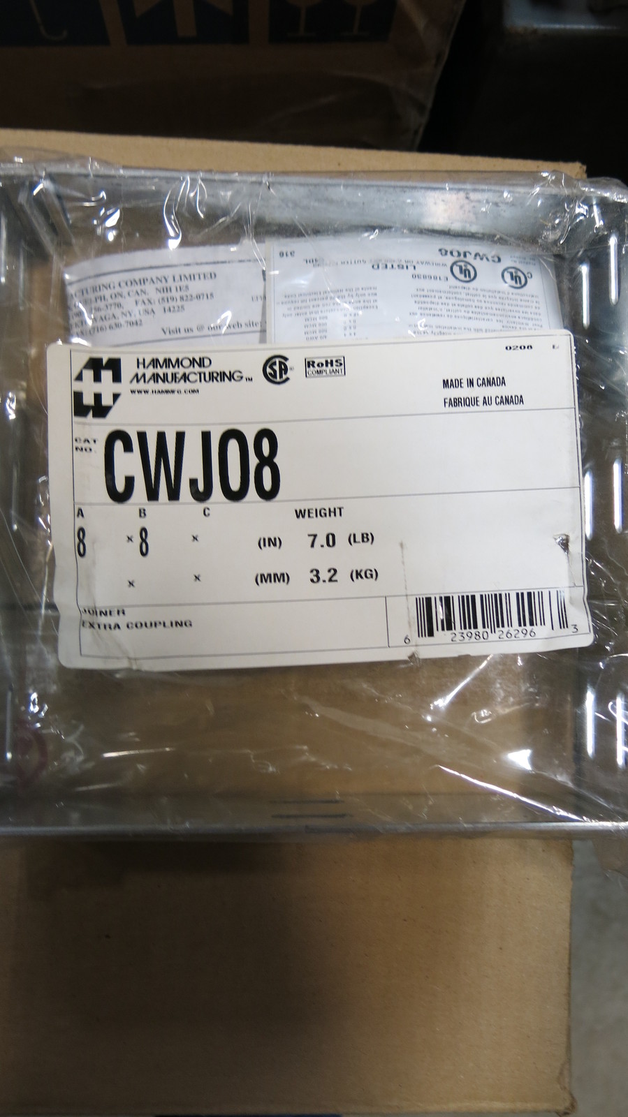 Hammond  CWJ08, 8"x8" Wireway Coupling NEW