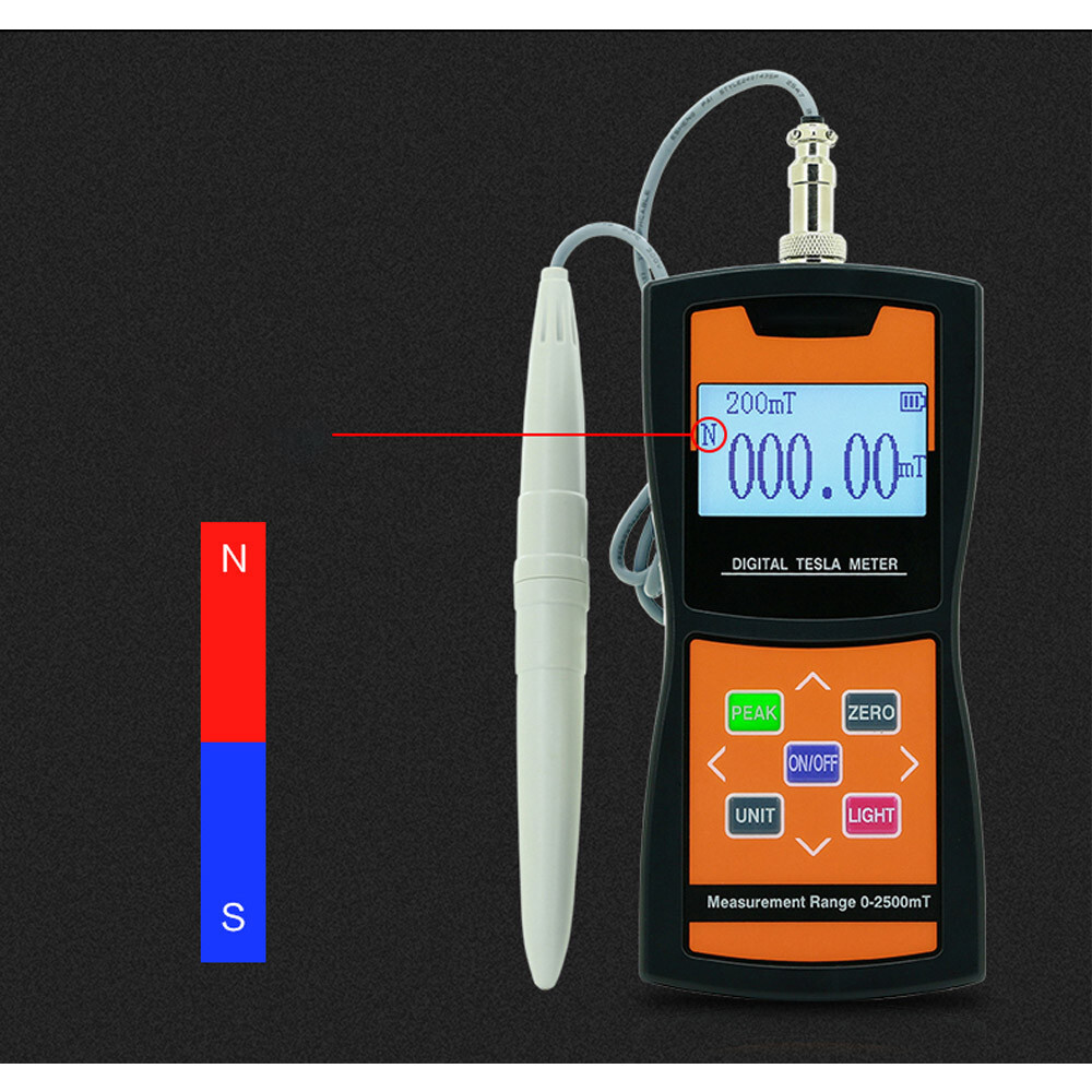 Precision Digital Tesla Meter Gaussmeter Fluxmeter Surface Magnetic Field Tester