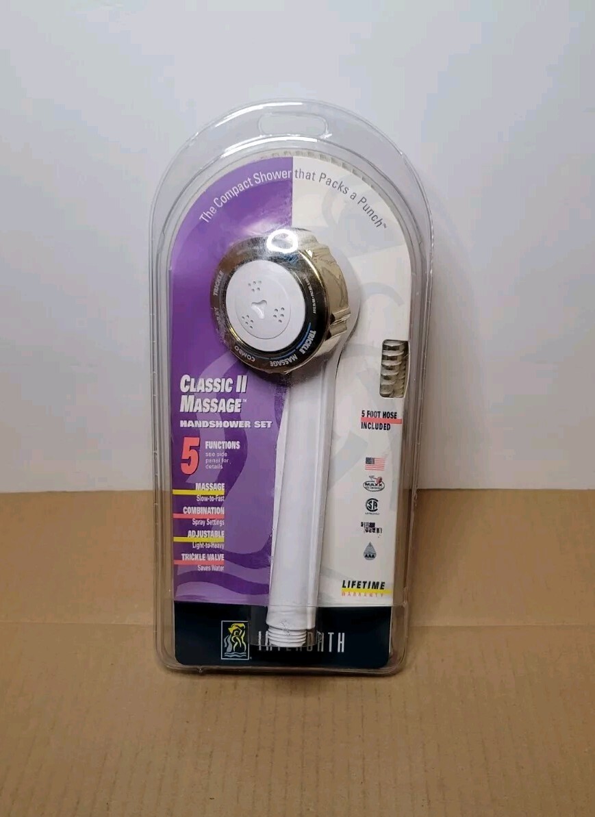 Interbath Classic II Massage Handshower Set 5 Functions JV922BW - NEW & SEALED!