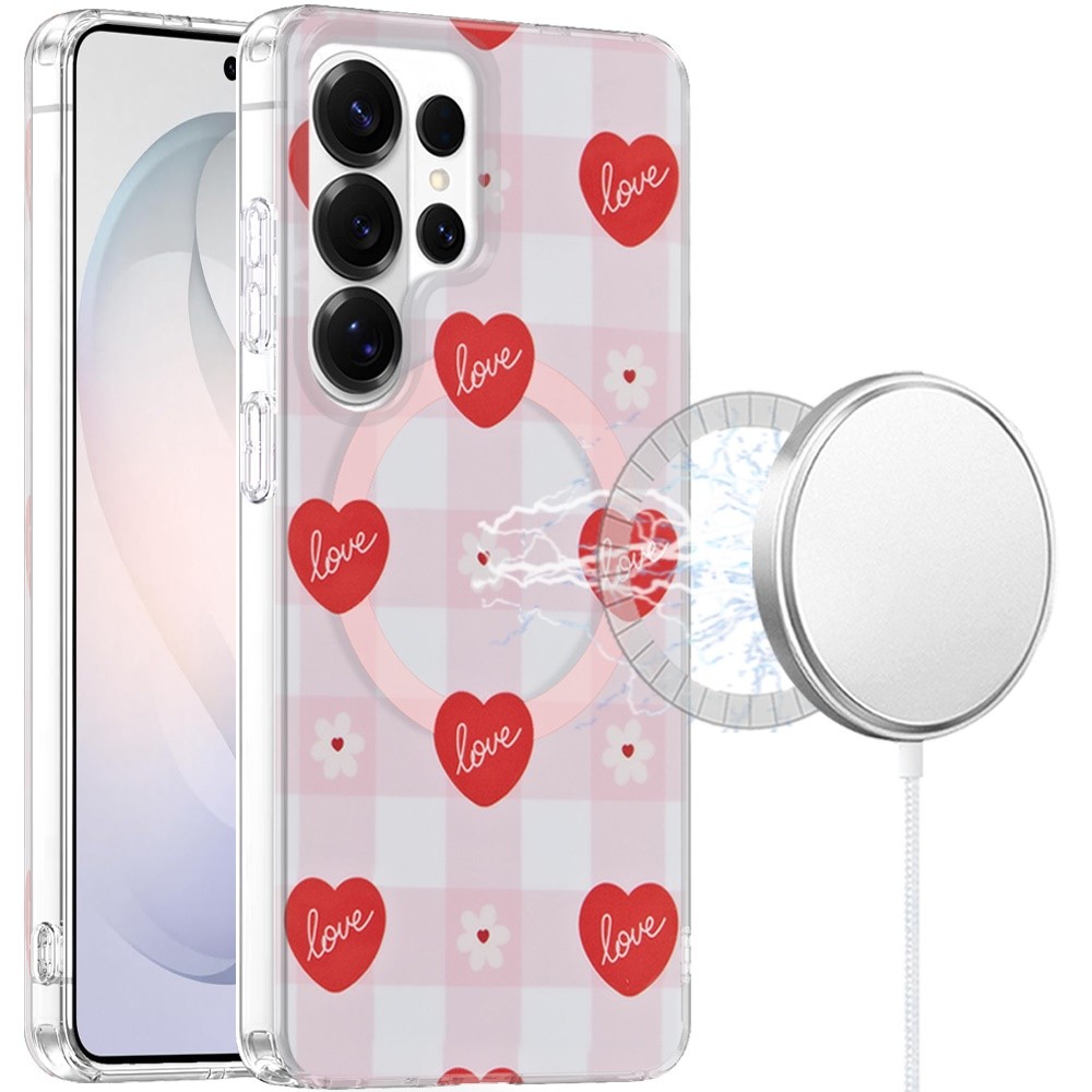 For Samsung S26 Ultra Case IMD Dual Layer Magnetic Circle Cover + Tempered Glass