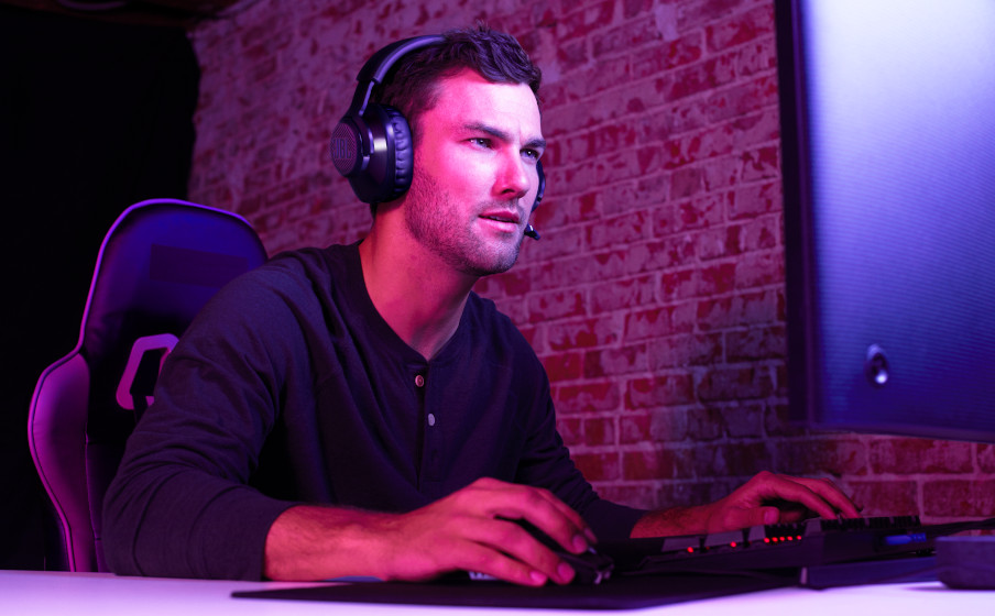 JBL Quantum 350 Wireless, Wireless PC gaming headset with detachable boom mic