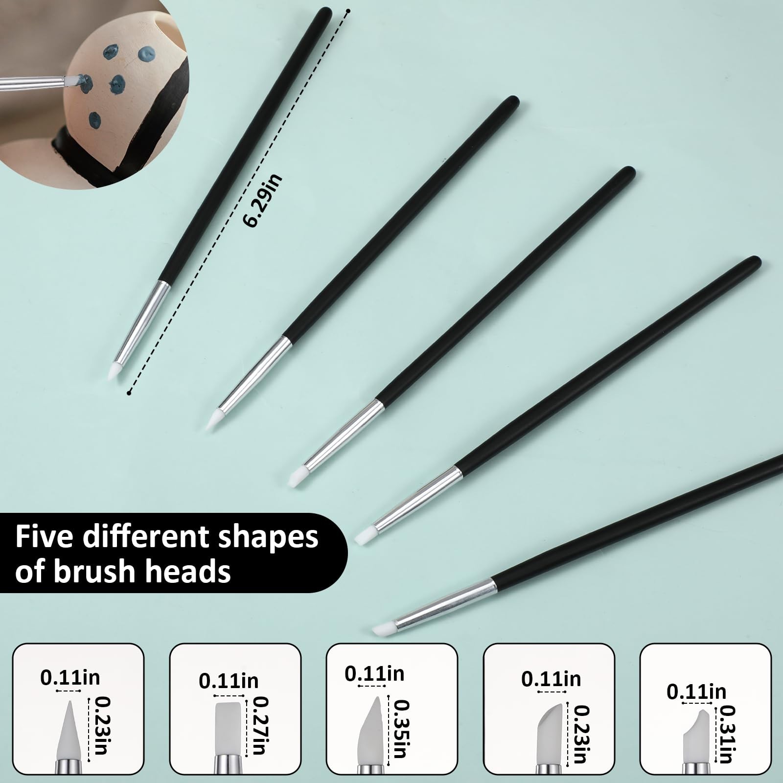 15 Pcs Silicone Sculpting Tools, Silicone Clay Sculpting Tools, Pottery Tools...