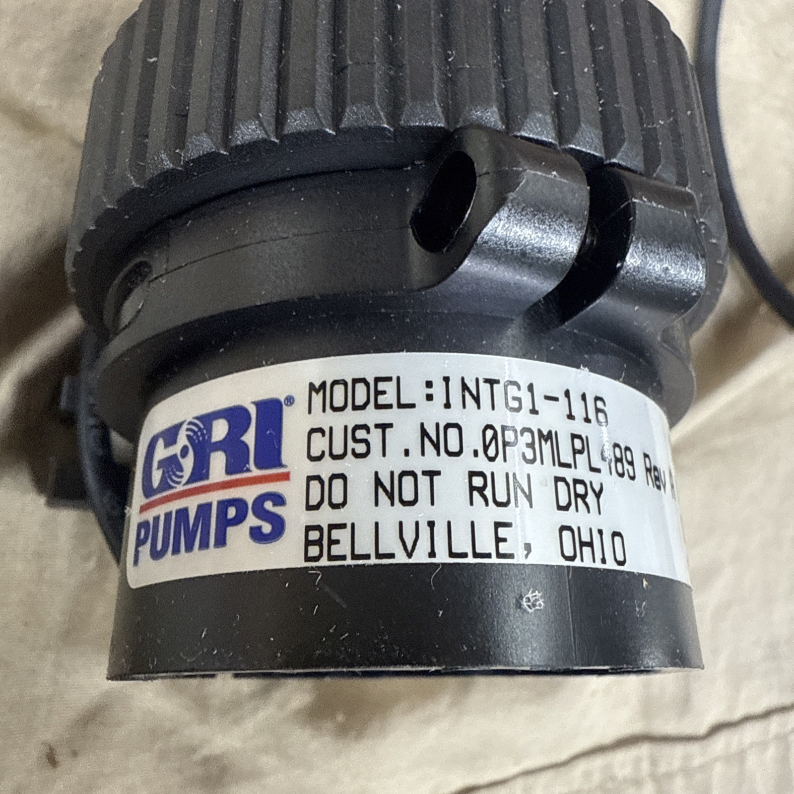 GRI PUMPS Model: INTG1-116 40 Watts 36vdc