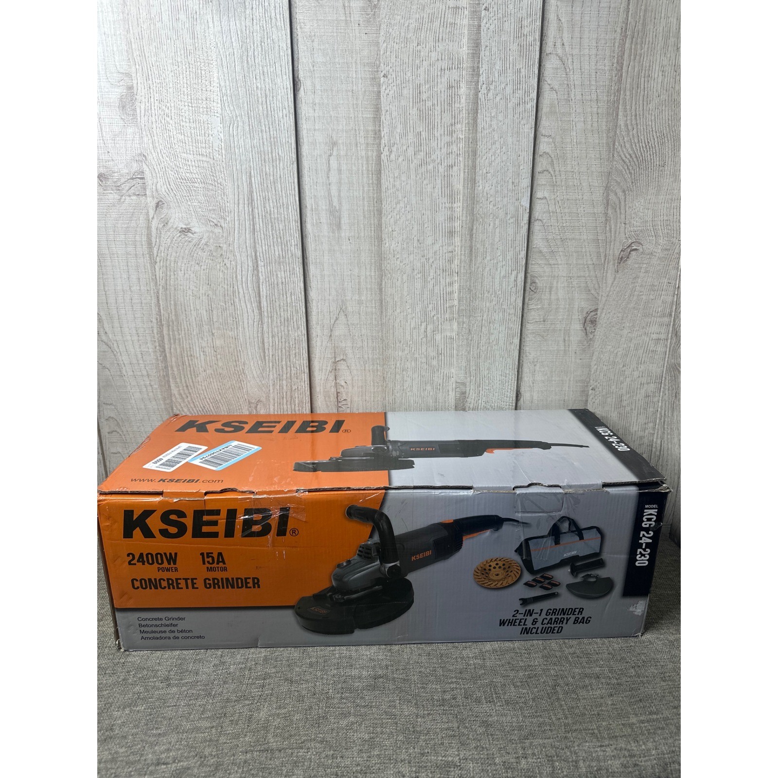 KSEIBI 2400W 15A Concrete Grinder KCG 24-230 with Carry Bag and Grinder Wheel