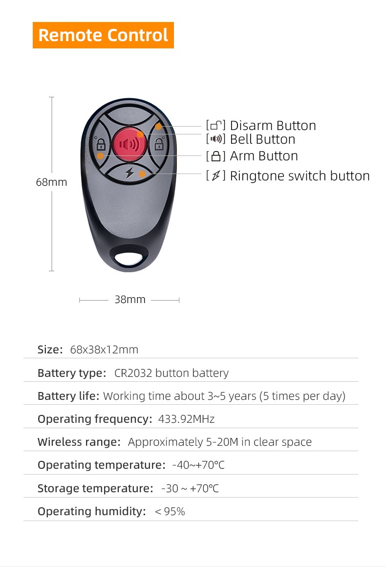 Wireless Anti-Theft Vibration Alarm, Motorcycle, Bike, Security Alarm