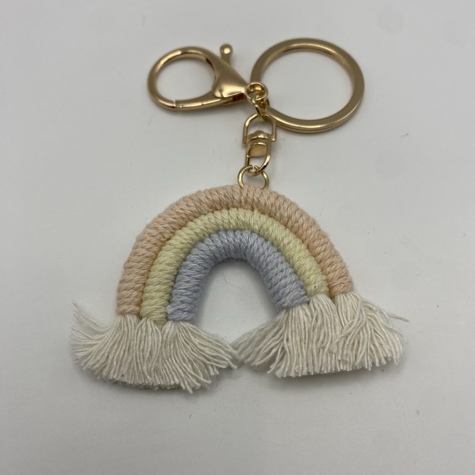 Mini Rainbow Macrame Bag Charm Or Keychain 2” x 2” New