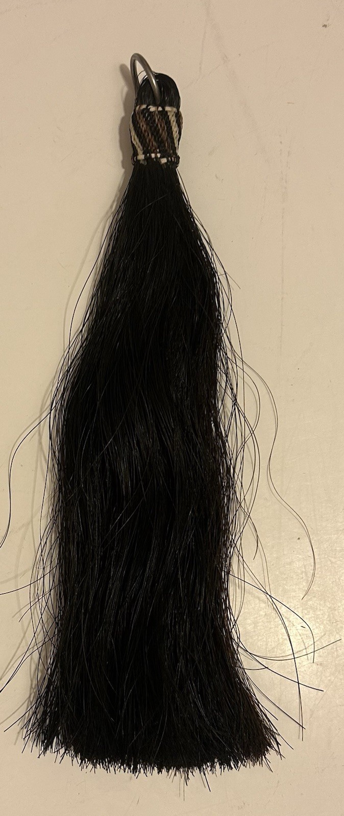 Horsehair Shoofly Handmade w/ Hand Braided Horsehair Knot 10”