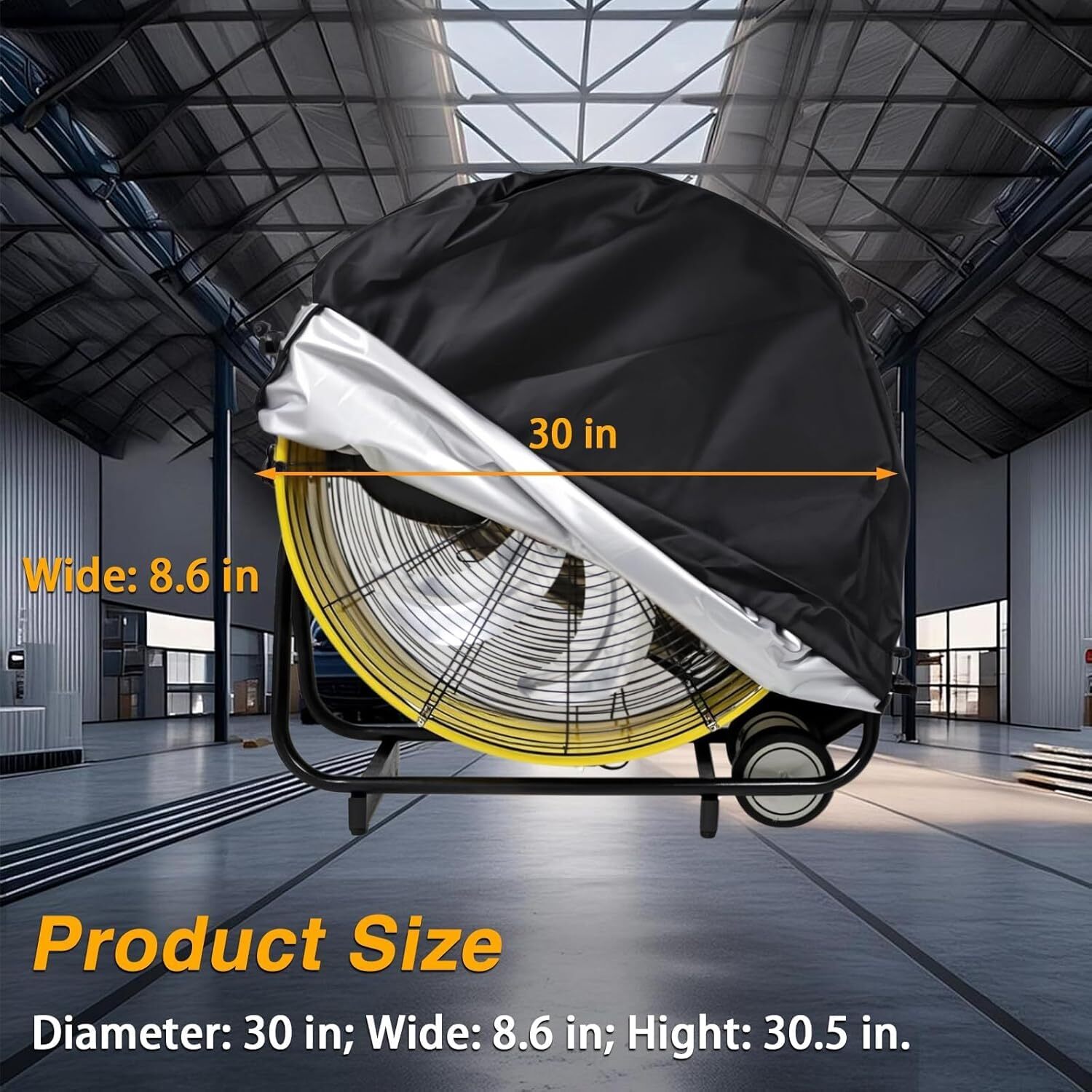 Waterproof Industrial Fan 420D Cover Dustproof Protection for 30.5" Drum Fans