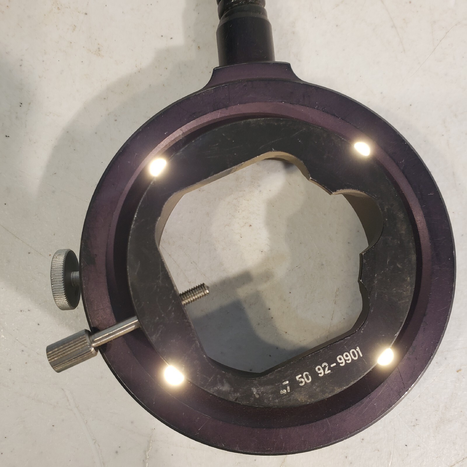 Microscope Ring Light 4 Spot Fiber Optic 3-3/4" OD 2-1/4" ID 36" Length