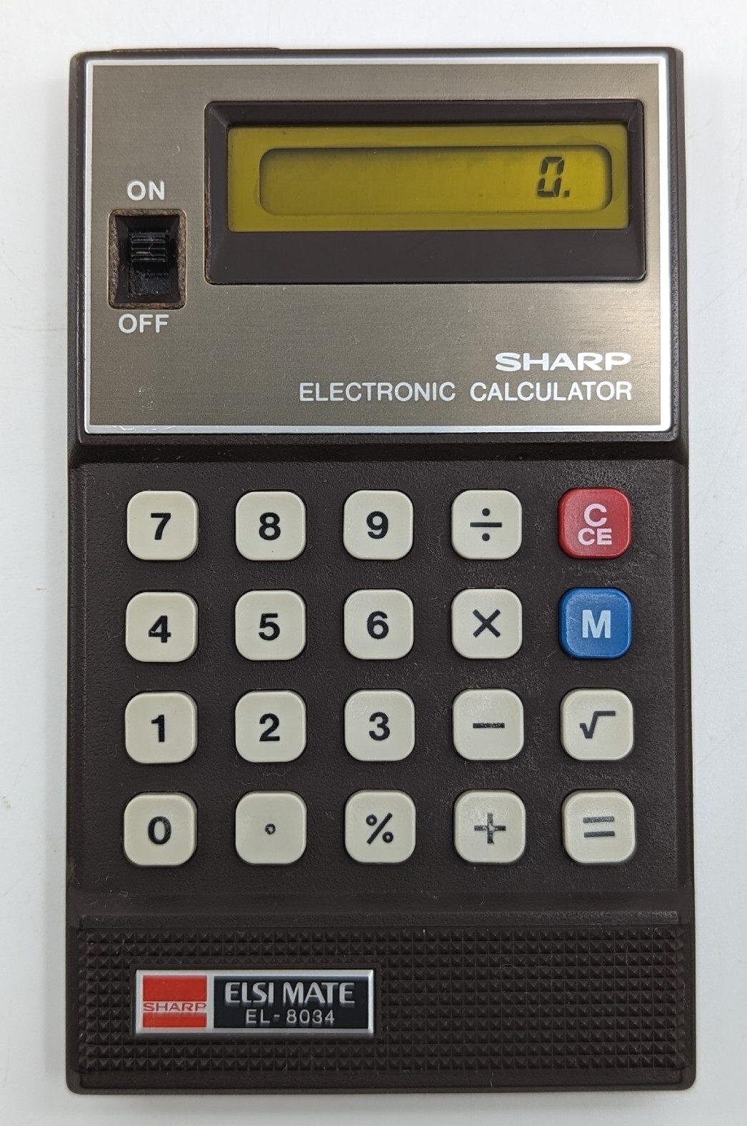 Vintage Sharp Elsimate [Yellow LCD is Fully Working!] Pocket Calculator EL-8034