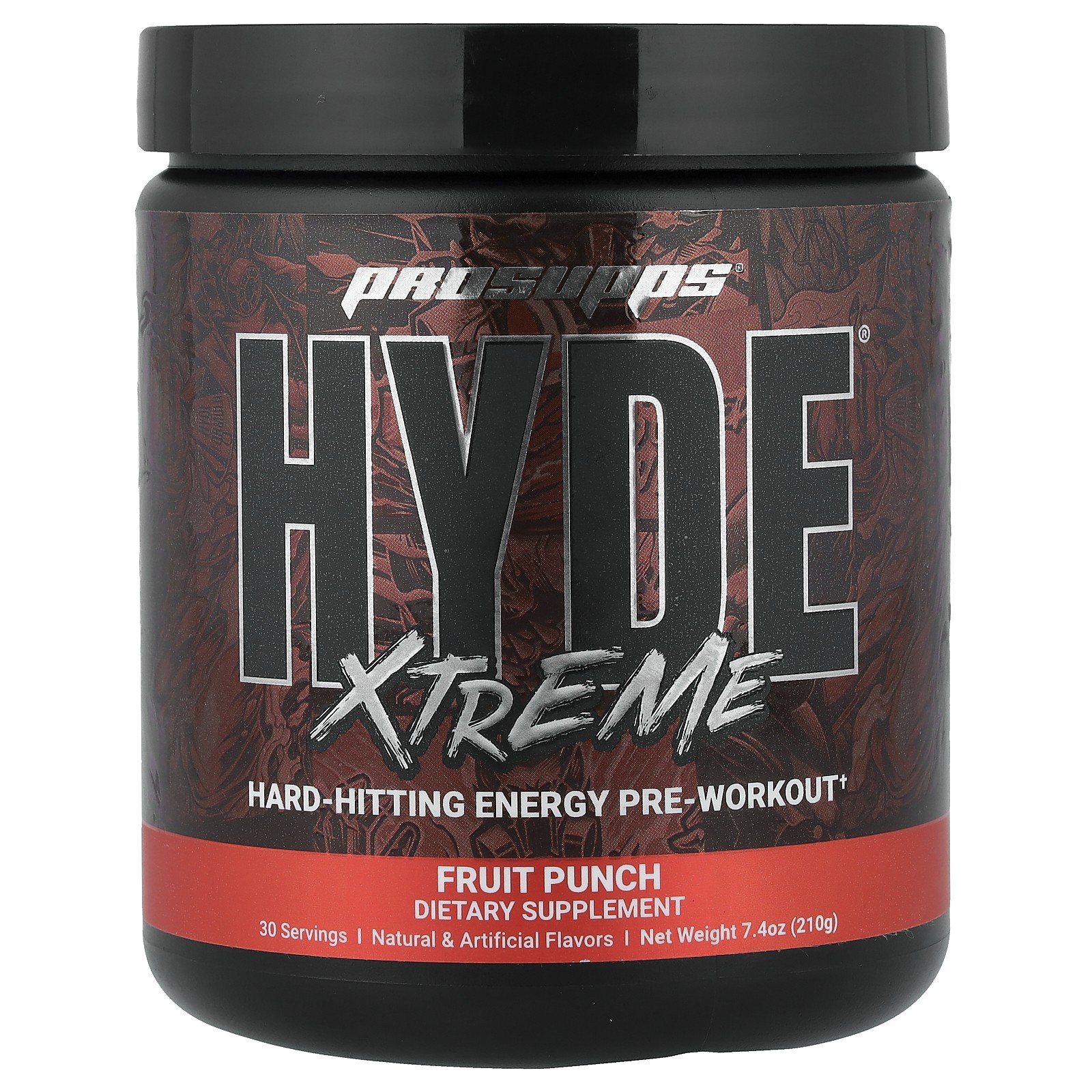 Hyde® Xtreme, Hard Hitting Energy Pre Workout, Fruit Punch, 7.4 oz (210 g)