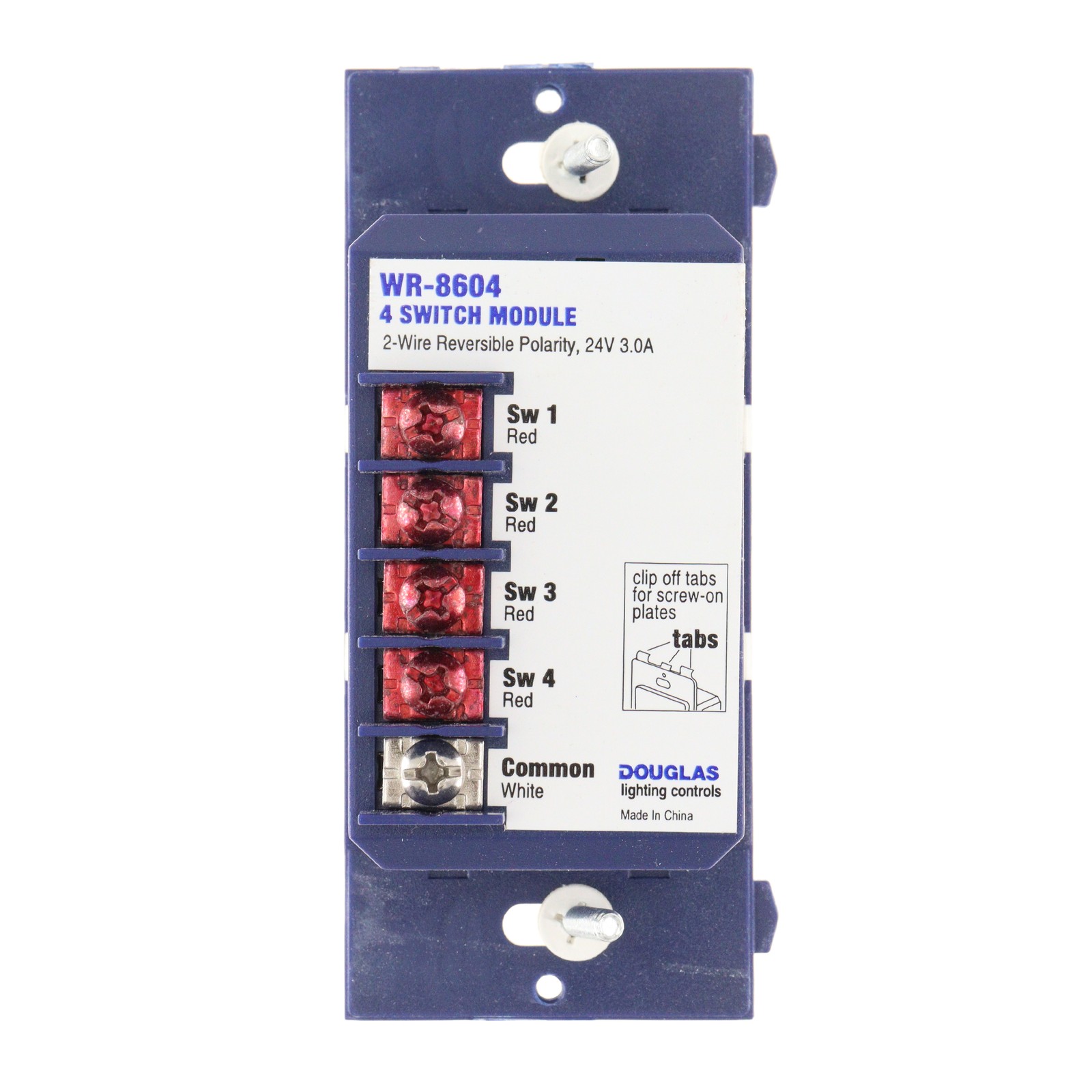 UNIVERSAL-DOUGLAS WR-8604 4-SWITCH MODULE, 2-WIRE, REVERSIBLE POLARITY, 24V, 3A
