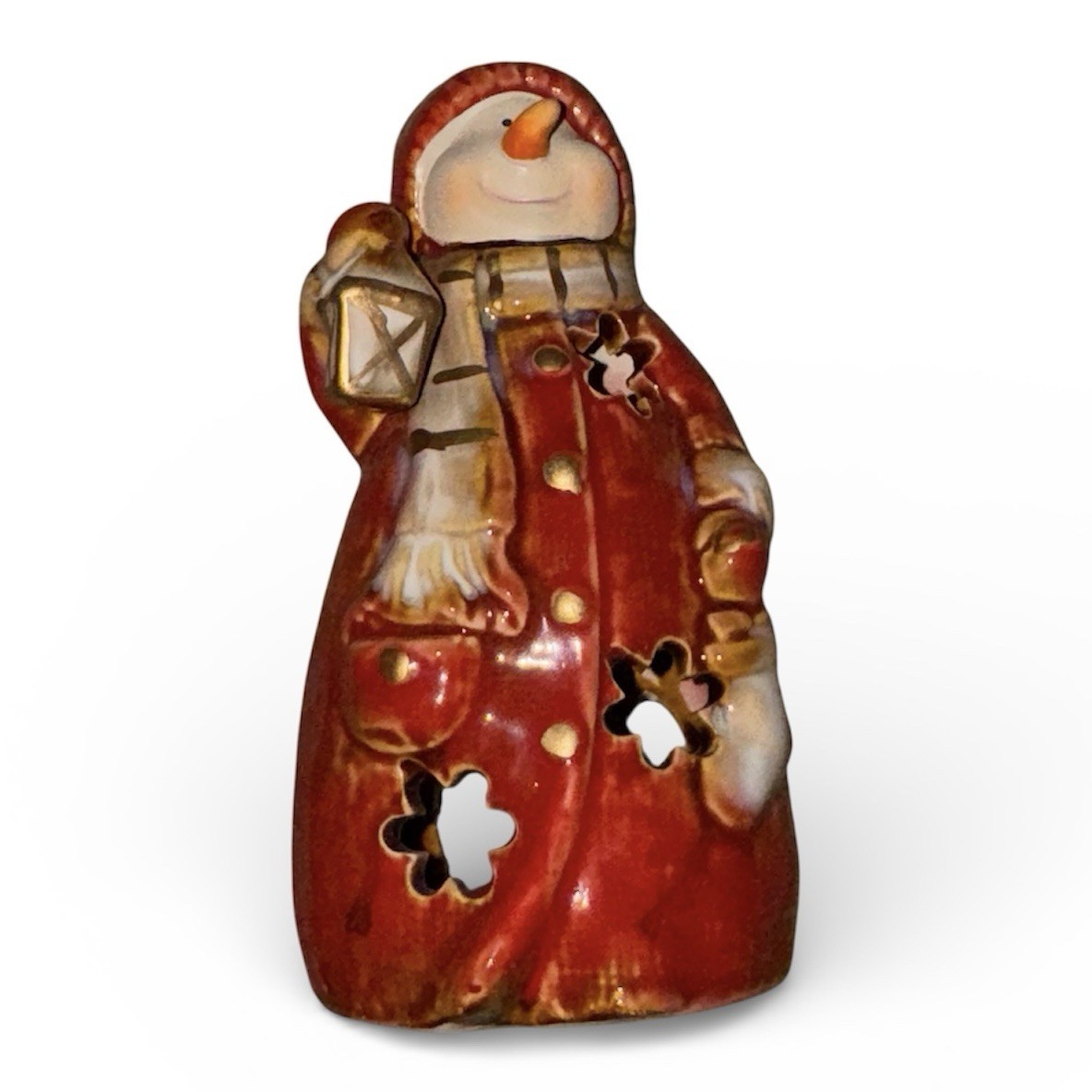 Christmas Snowman Tea Light Candle Holder 6 Inches Tall Unbranded
