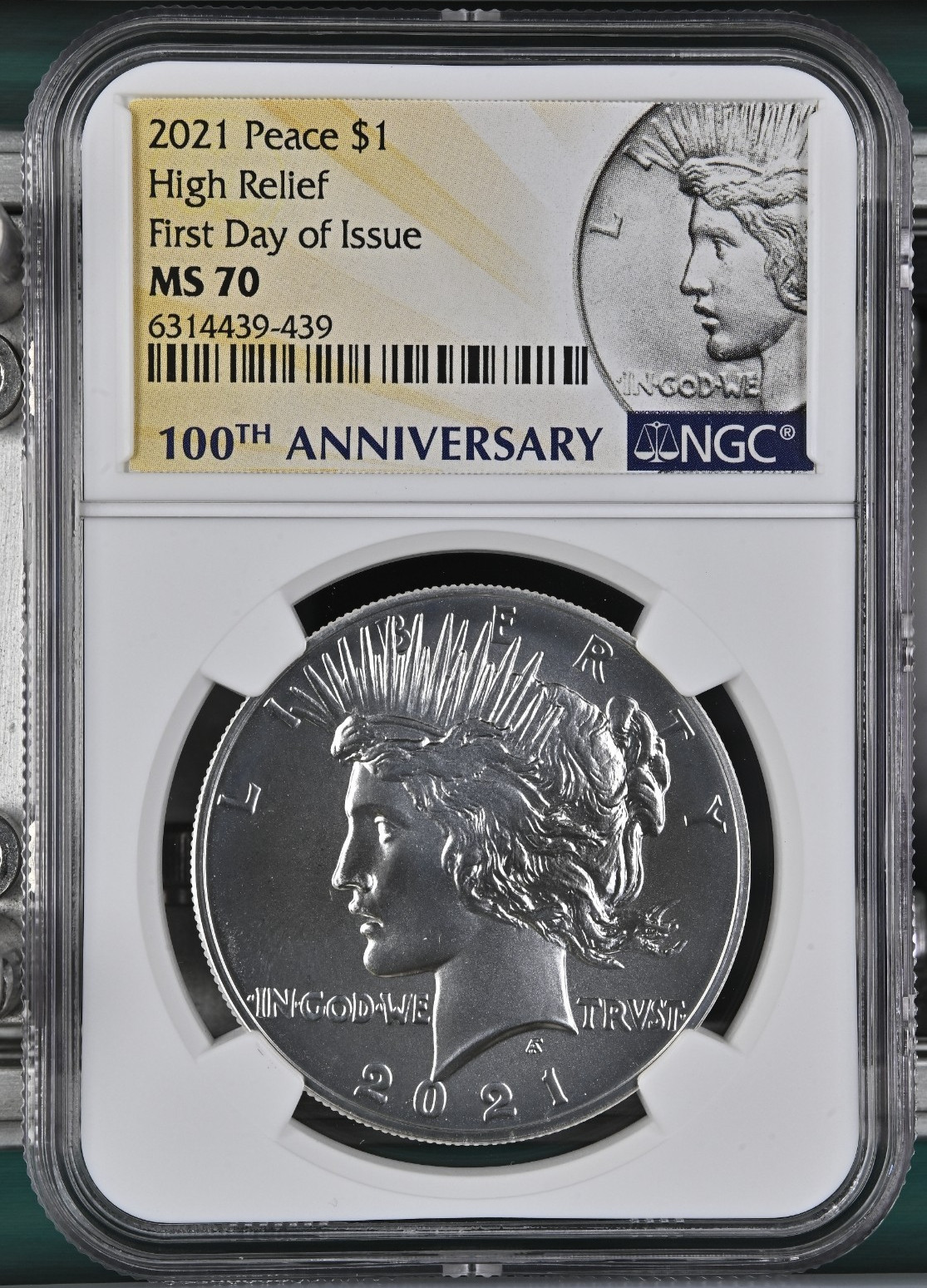 2021 Peace Silver Dollar, NGC MS70, First Day of Issue,