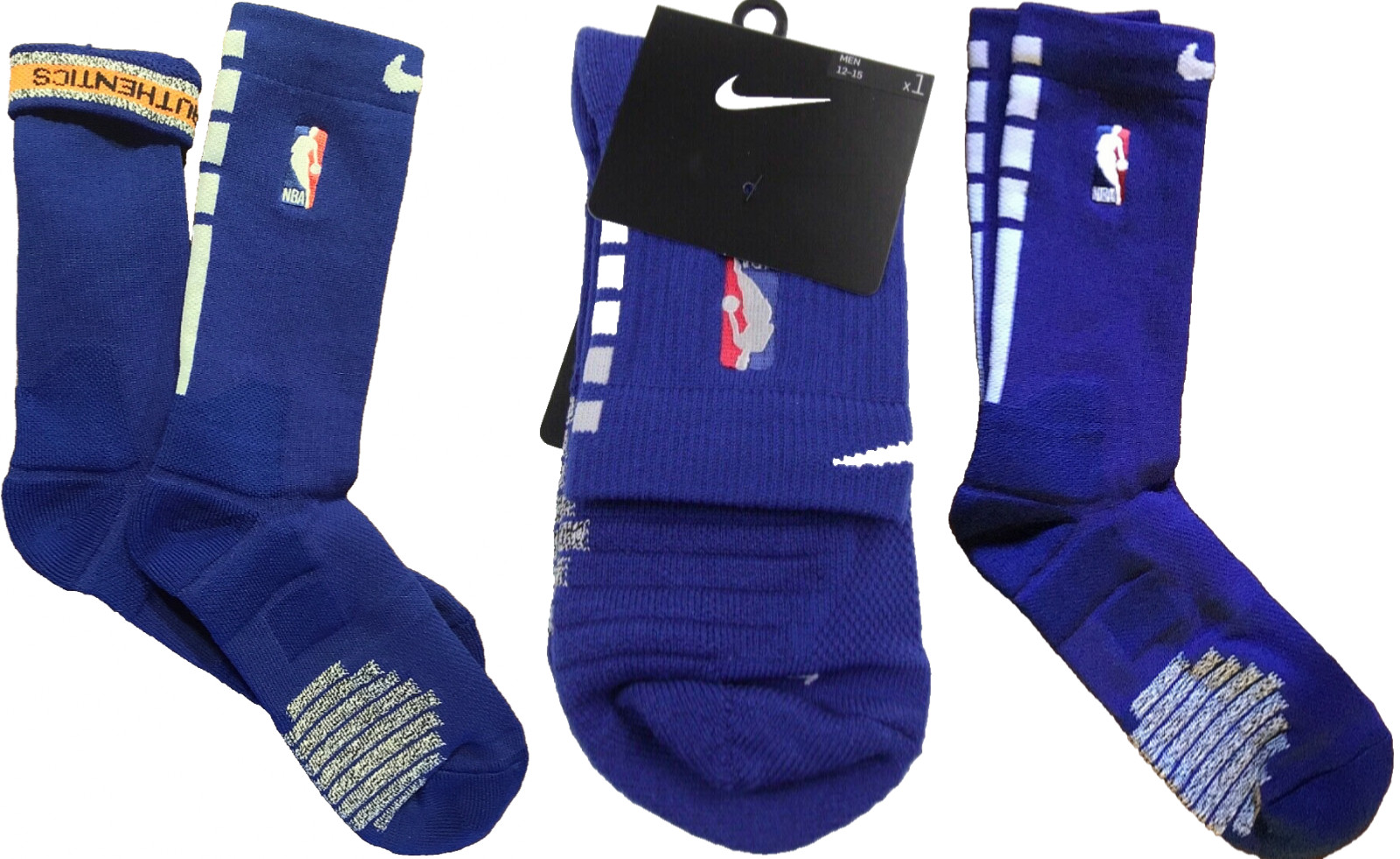 NBA Authentics Nike Dri-Fit Blue White Knicks Men's XL Grip Socks PSK647 495
