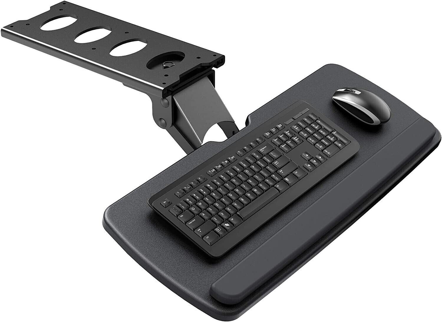 Keyboard Tray Under Desk Sliding Pull Out Ergonomic Keyboard Stand w/ Mouse Tray