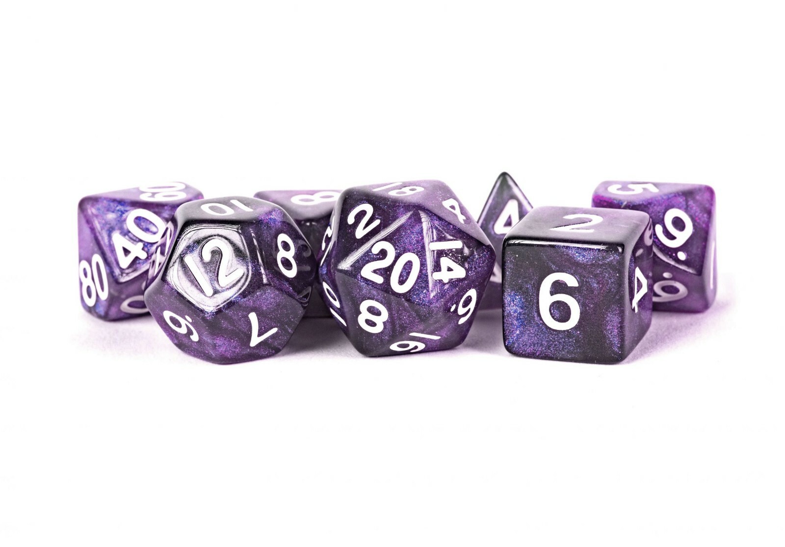 Stardust Acrylic Polyhedral Dice Set | Supervolcano