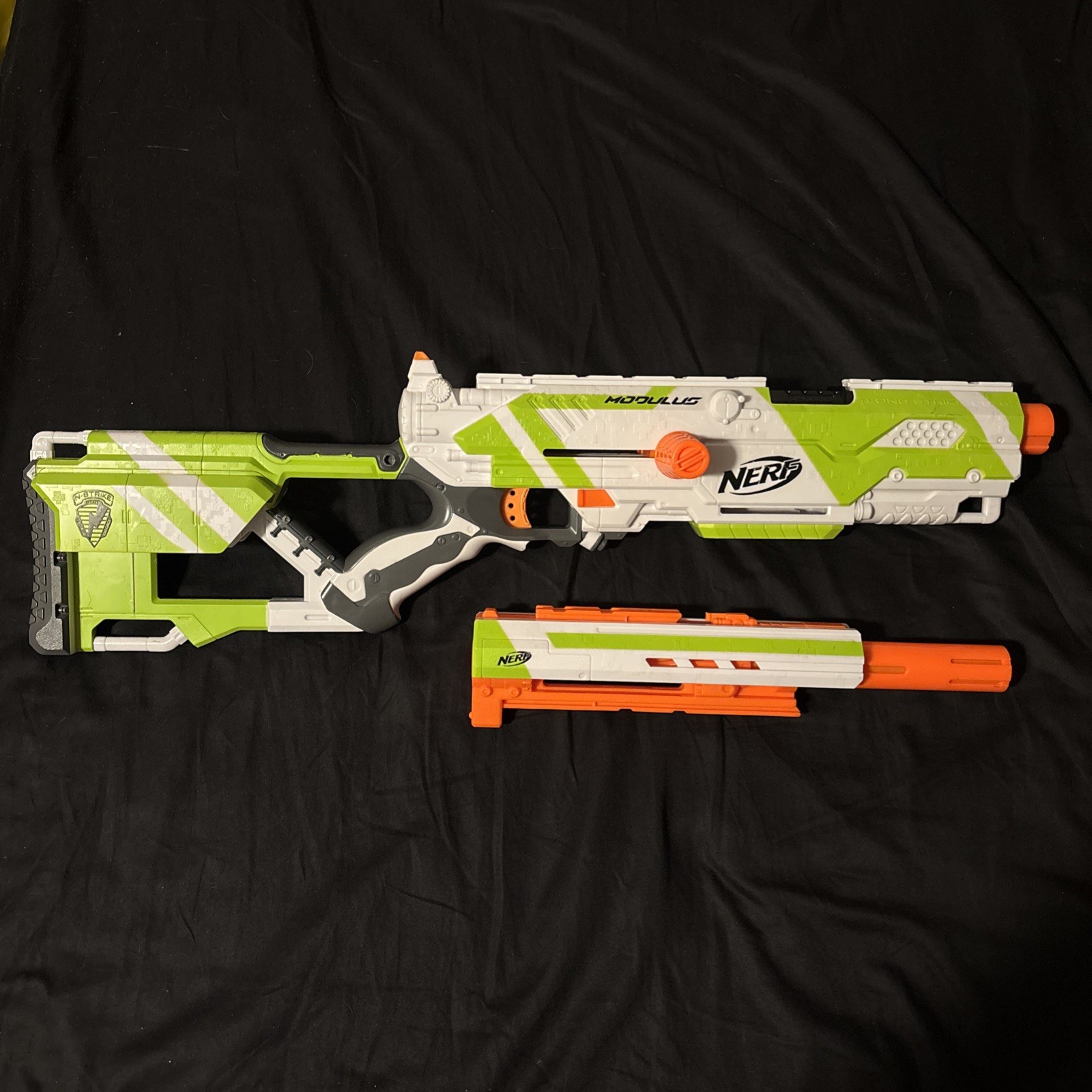 Nerf N-Strike Elite Modulus Long Strike CS-6 with original attachments (2017)