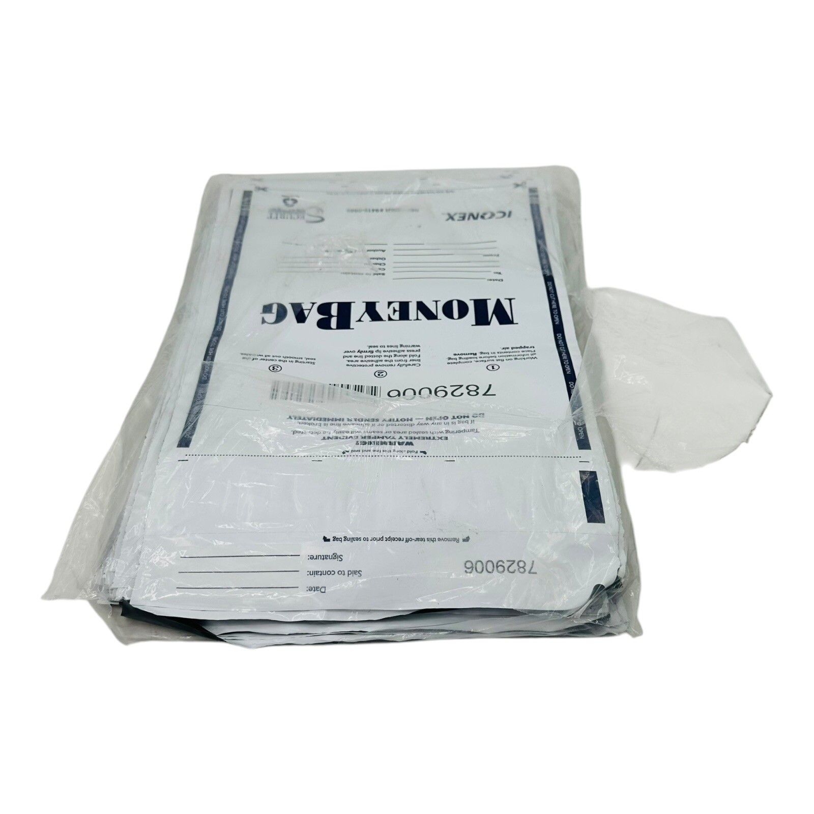96 Bags Iconex SecurIT Tamper-Evident Deposit Bag Plastic 9 x 12 White 9419-0068