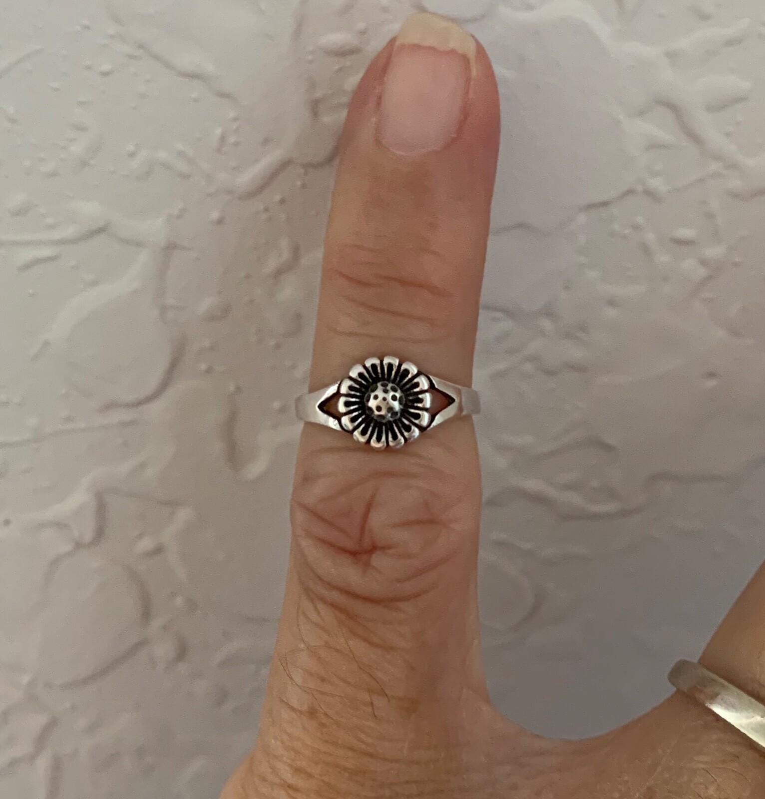 Sterling Silver Sunflower Toe Ring, Silver Ring, Flower Ring