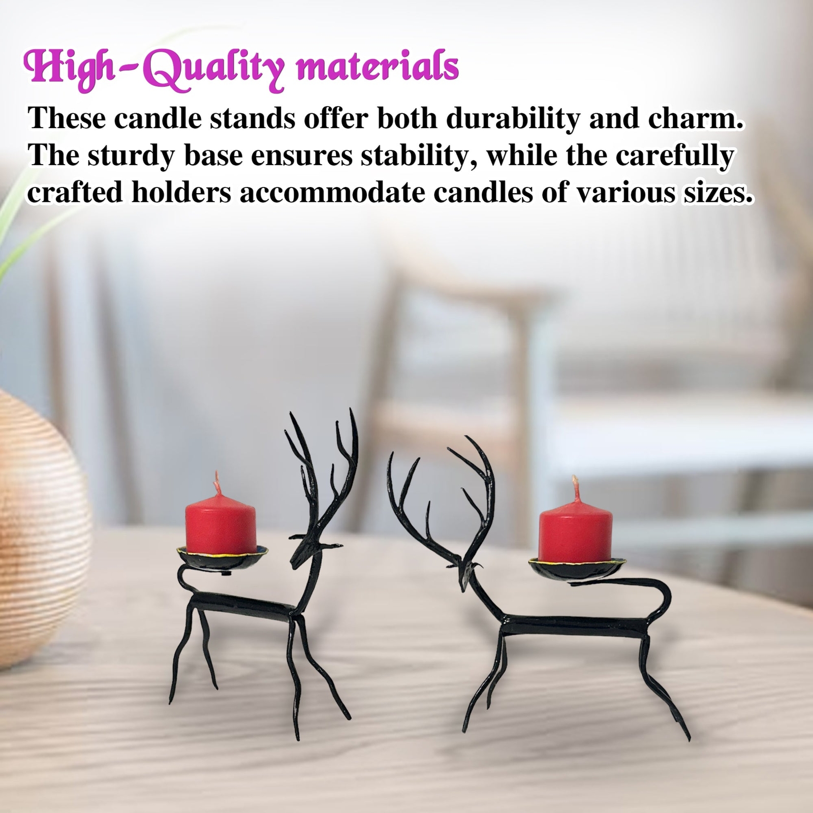 Handmade Deer Candle Stands