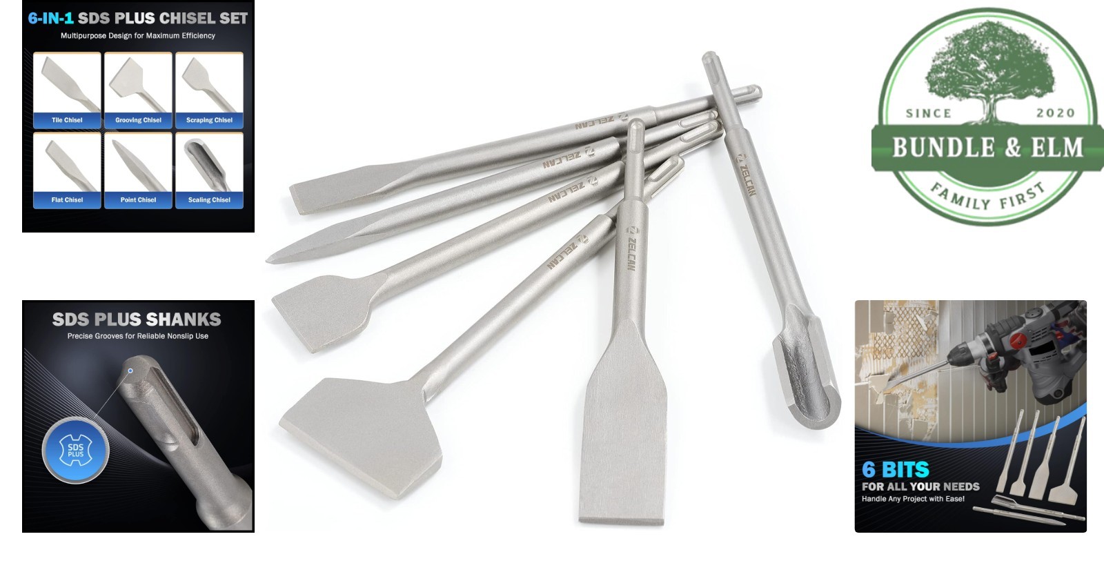 Durable Chisel Kit with Multiple Types for Various Material Applications