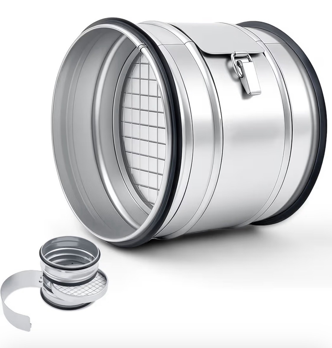 6" Inch Inline Round Duct Filter G4 Class Filtration Purifier System Mesh Filter
