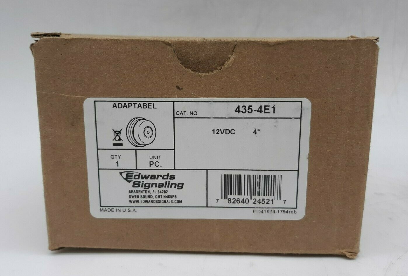 Edwards Singnaling 435-4E1 DC Vibrating Bell
