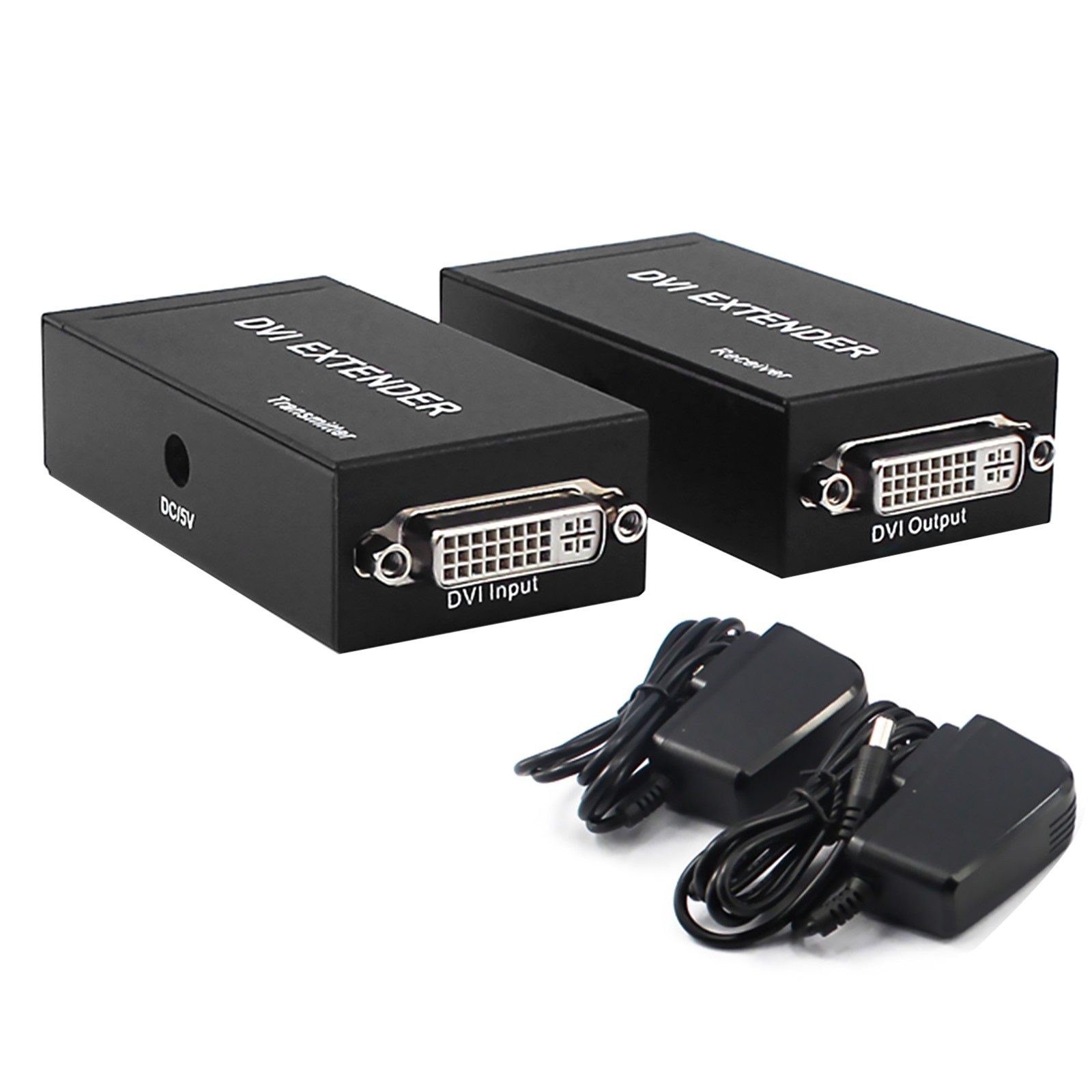 60m 1080P 3D DVI Extender Via Rj45 Cat5e Cat6 Cable Transmitter Receiver To HDMI