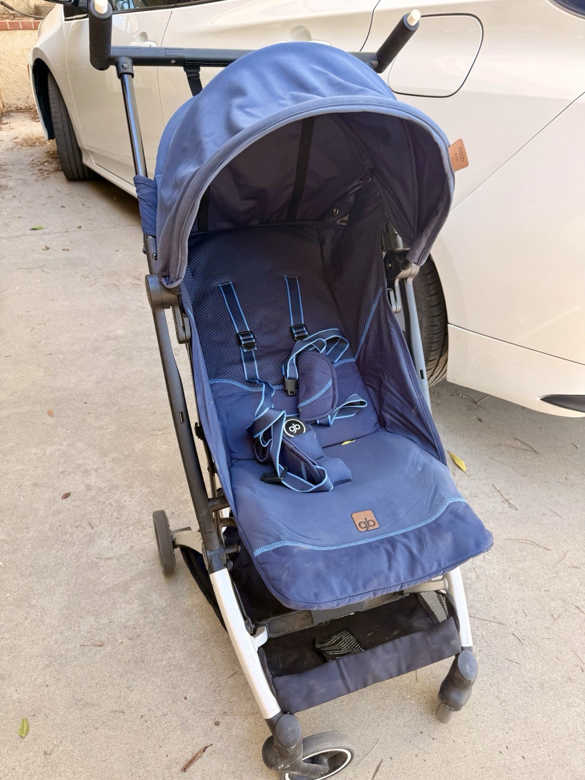 gb Pockit Lightweight Single Stroller Blue Folding Hood/Canopy
