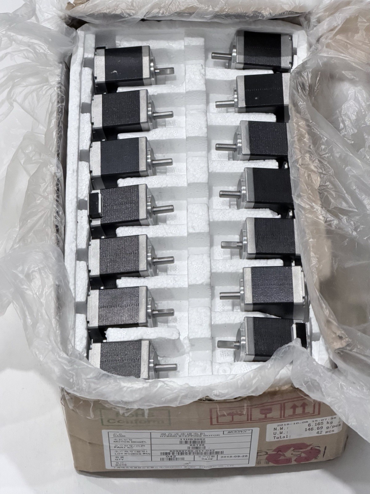 Box of 42 Moons Hybrid Stepping Motor 11HS3002 Black Silver 60989780 68128