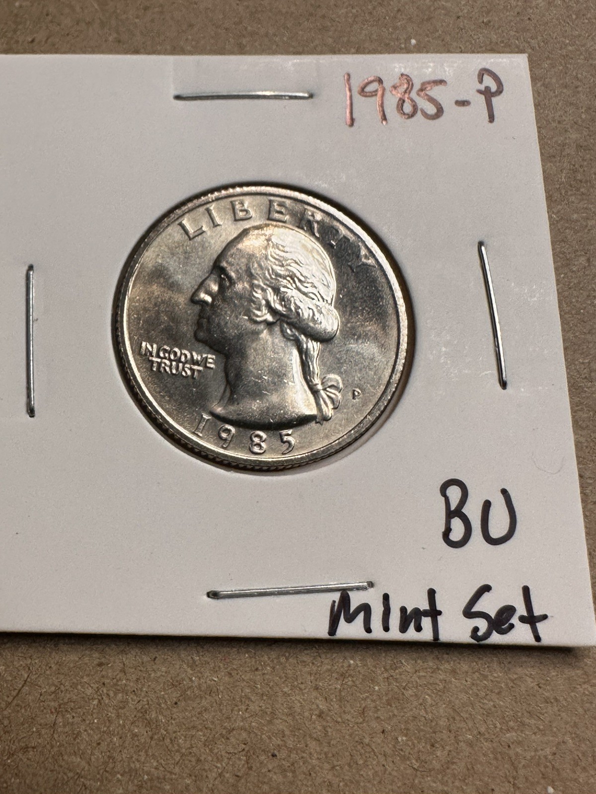 1985 P Washington Quarter BU Uncirculated Mint State 25c US Coin From Mint Set