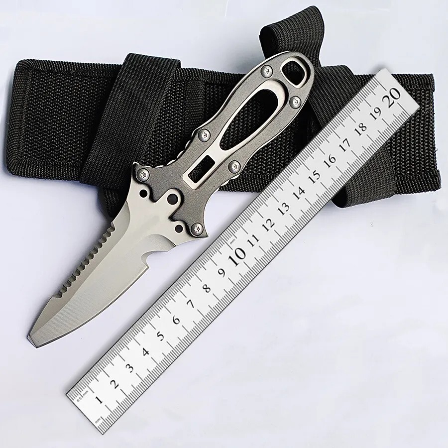 Emergency Rescue Boat Sea Fishing Dive Kayak Knife Fixed Blade Full Tang Cutter